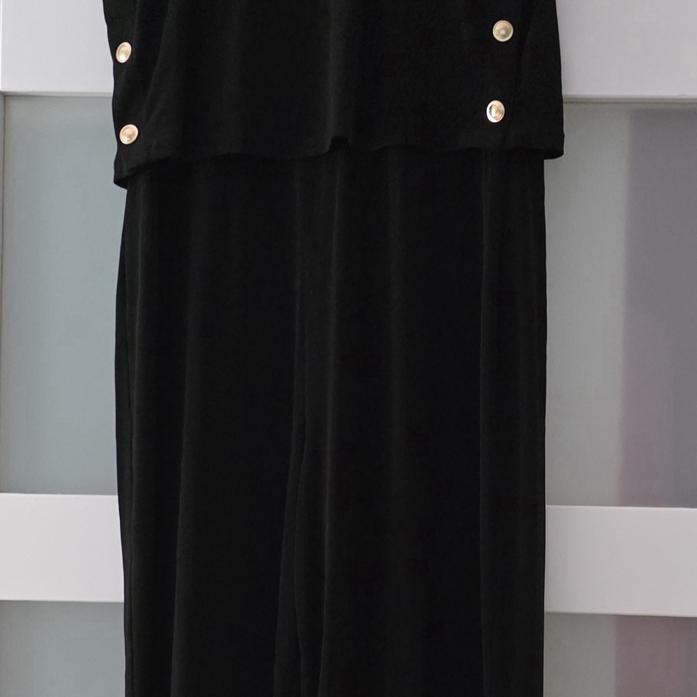 Michael Kors Elegant Black Jumpsuit with Gold Accents